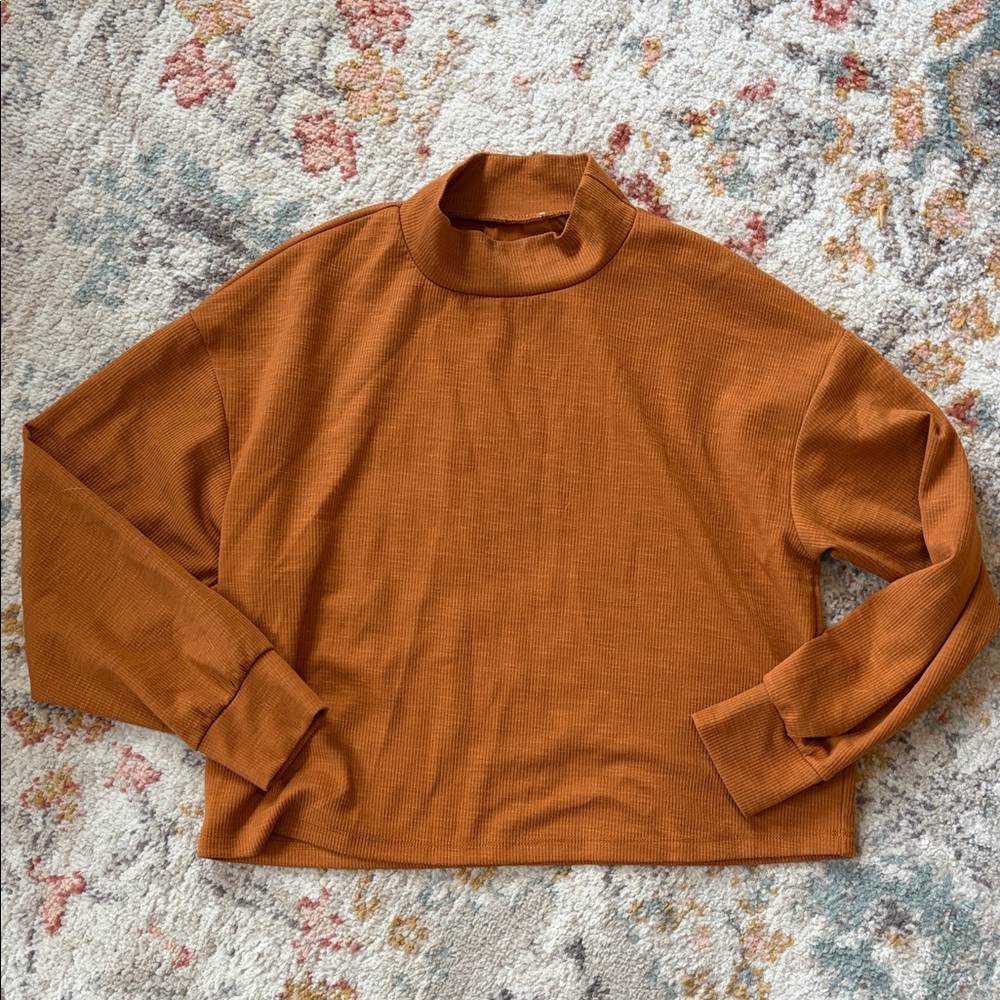Free with purchase: Rust Orange Long Sleeve Mock Neck